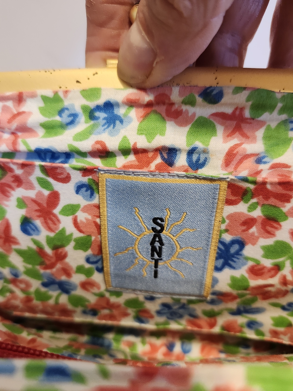 NEW SANTI Embroidered Floral & Butterfly Natural Linen Canvas Evening Bag $165 - Picture 9 of 9